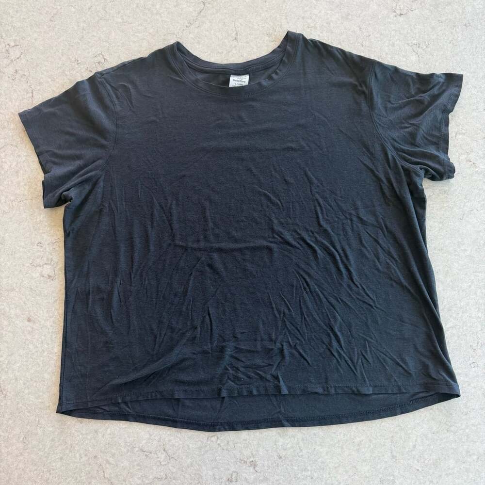 Athletic Works ButterCore Black Short Sleeve Crewneck T-Shirt Size L (12-14)